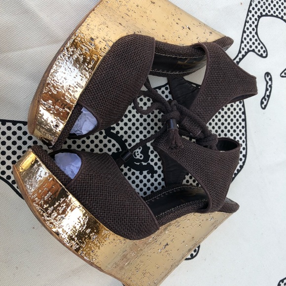 Authorities YSL rive gauche gold wedge - Picture 7 of 8